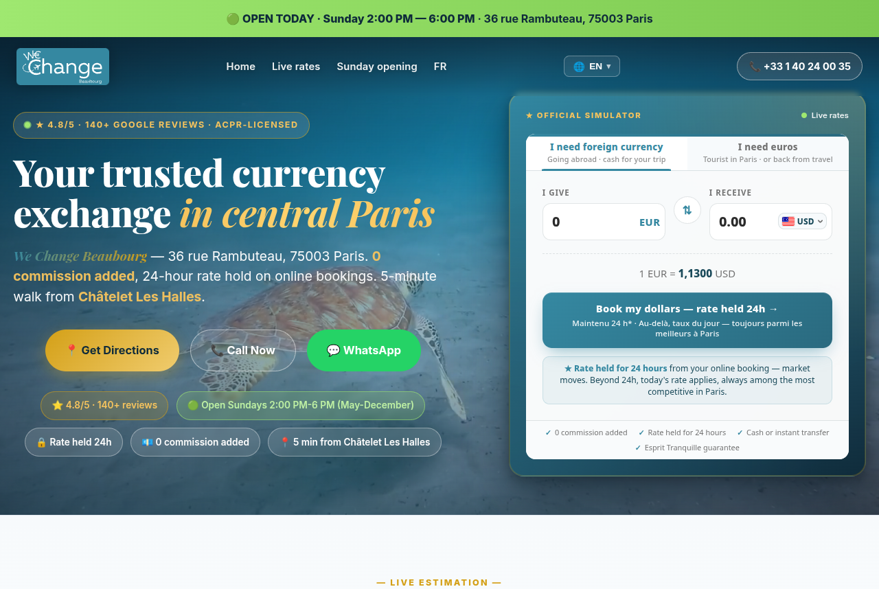 Currency Exchange Bureau | WeChange Beaubourg